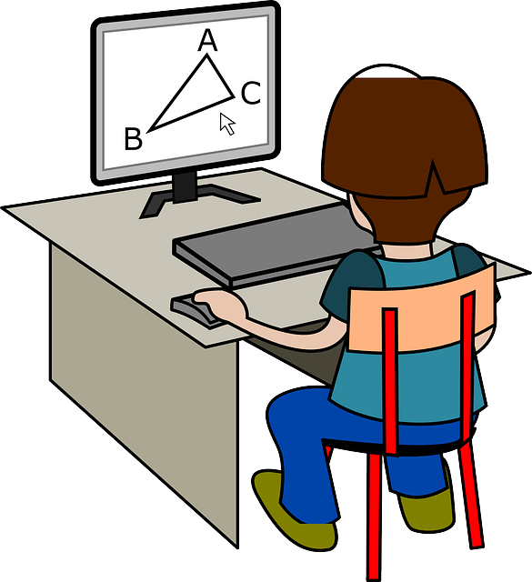 Student doing GCSE maths at a computer